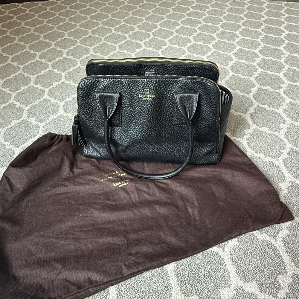 Kate Spade Black and White Striped Interior Bag